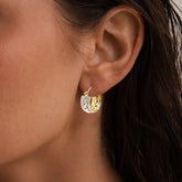 Gold Plated Crystal Hoop Earrings for Women – 1.02 Inch Lightweight C-Shaped Zirconia Earrings, 925 Sterling Silver Pin, Elegant Jewelry for Daily Wear or Special Occasions (Black)